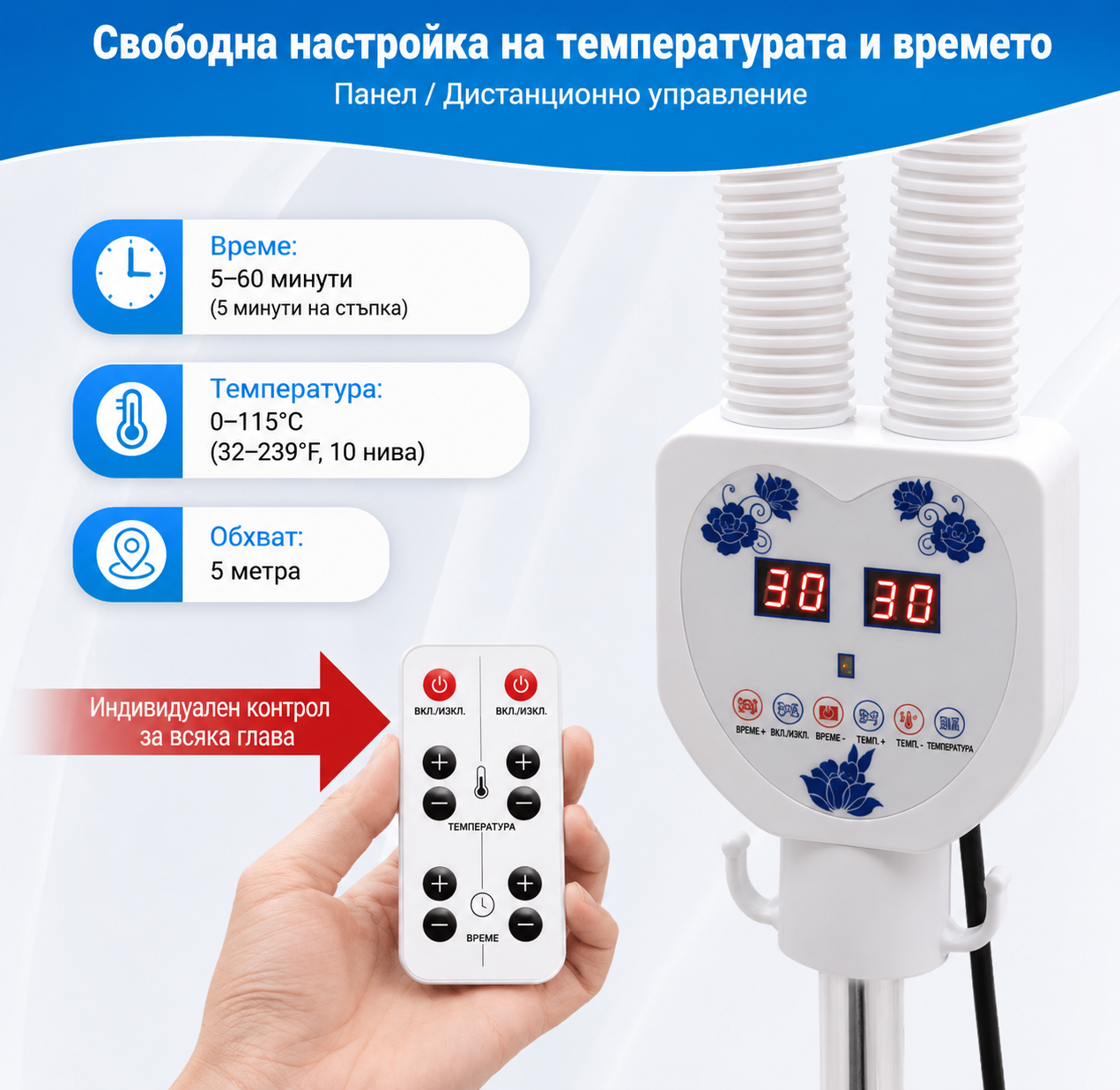 Инфрачервена лампа Xmed Professional с 1 или 2 глави за топлинна терапия, физиотерапия и рехабилитация — изображение 4